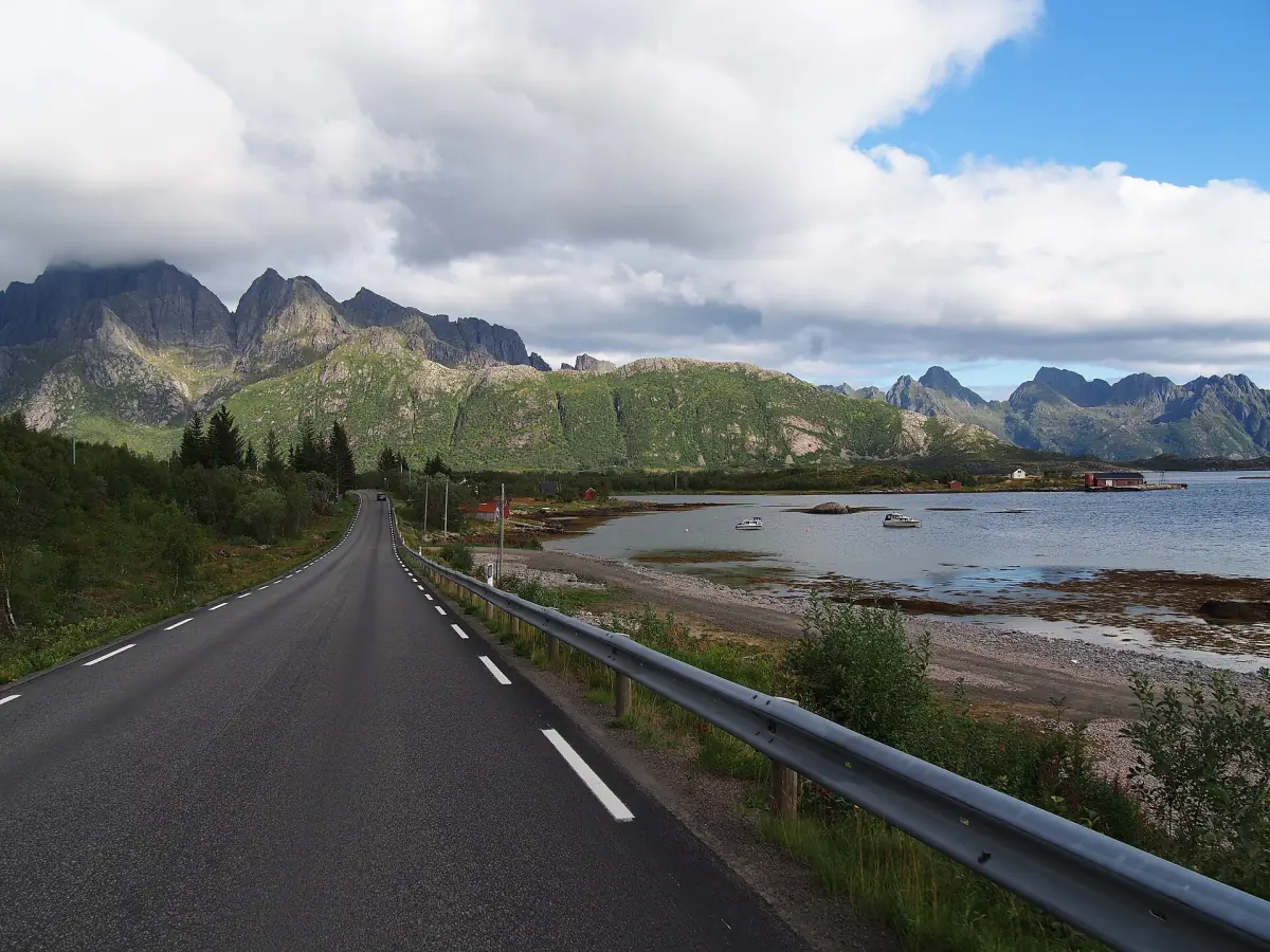 The E10 road through Lofoten