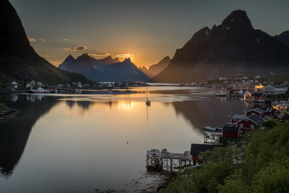 Reine in the light of a summer night