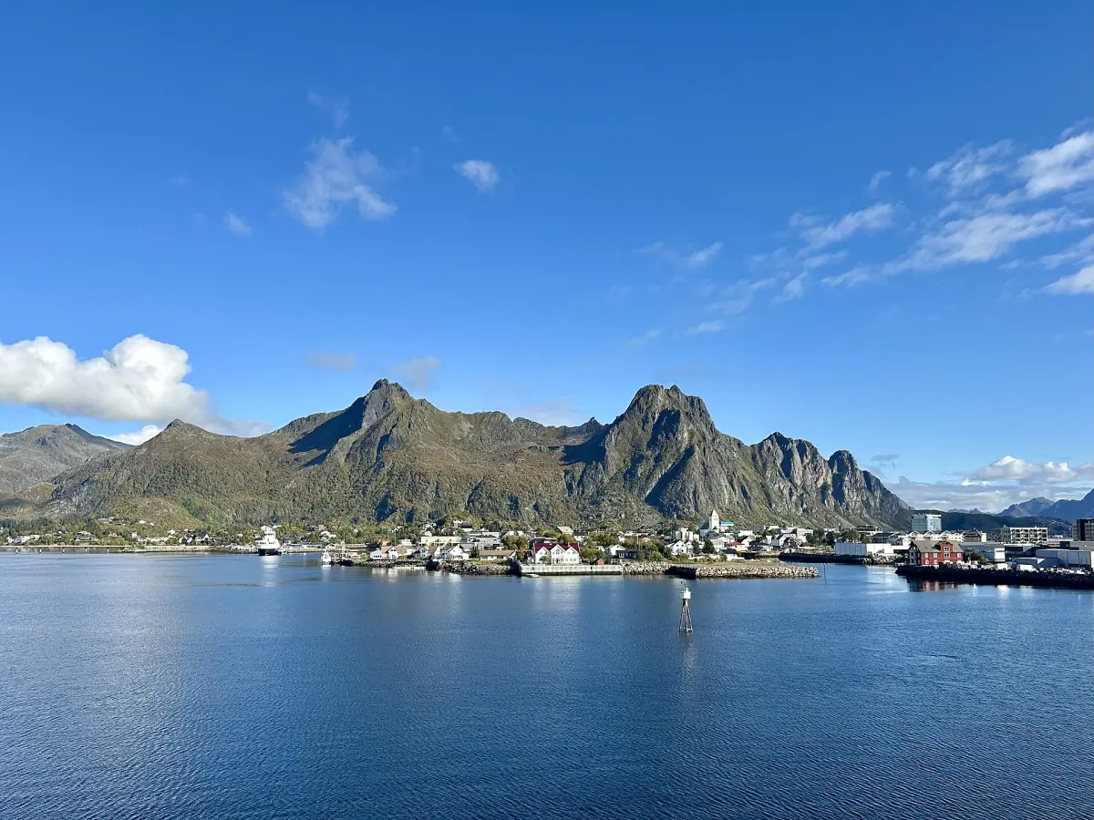 Svolvær with mountains behind